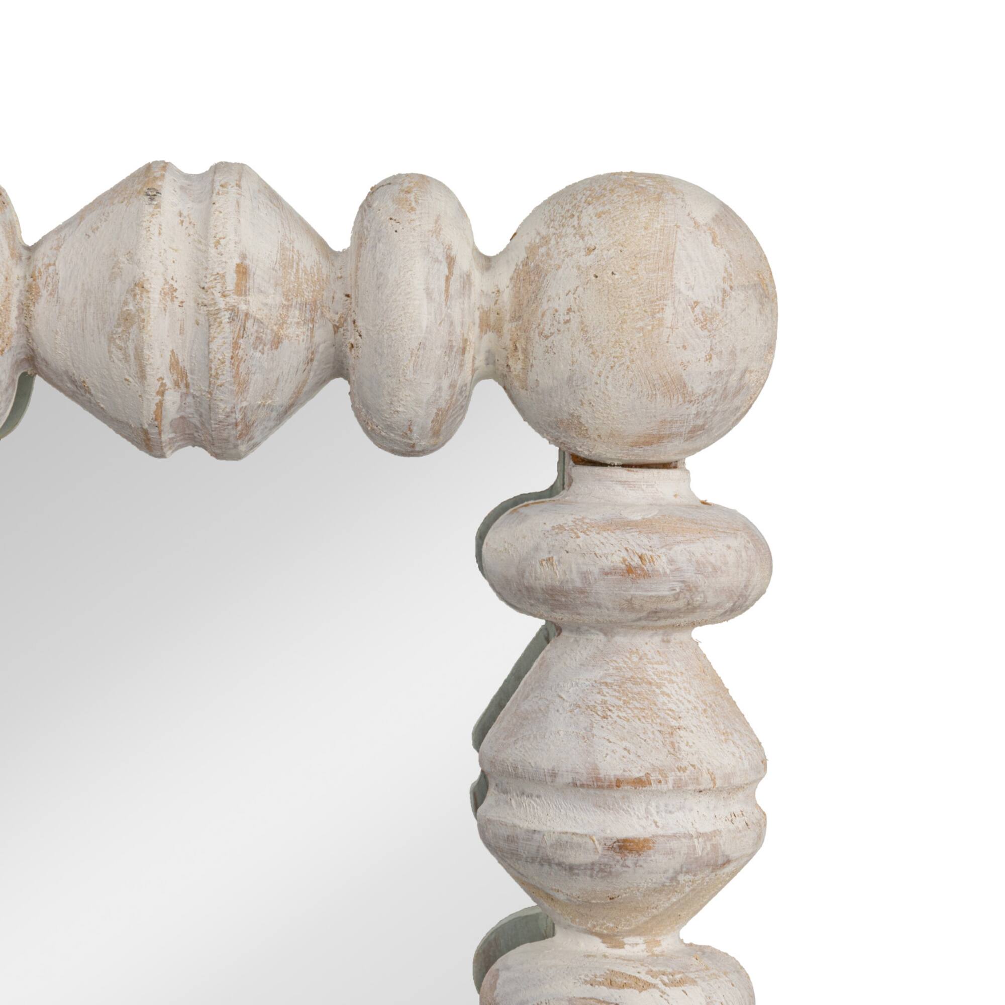 Hello Honey® 25.75" White Square Raised Dowel Wood Wall Mirror